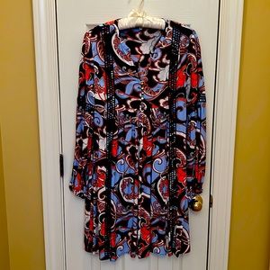 Crown & Ivy mod print dress with long sleeves❤️